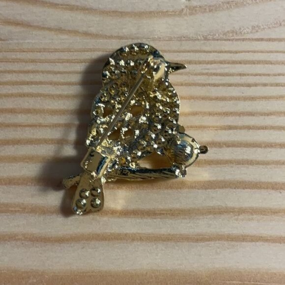 Colorful Crystal Bird Brooch Pin Jeweled Rhinestone Animal Jewelry Accessory Gol - Picture 2 of 4